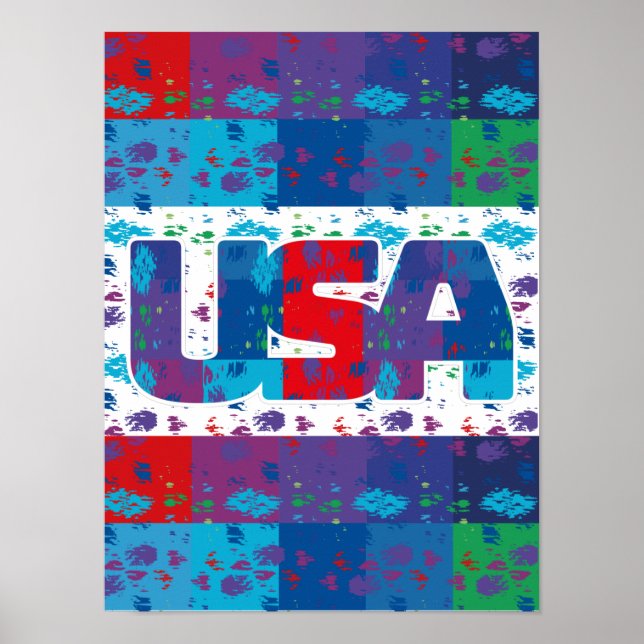 4th July USA simplified text by Masanser Poster (Front)
