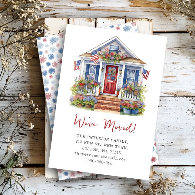 4th July We've Moved Flat Announcement Card (Creator Uploaded)