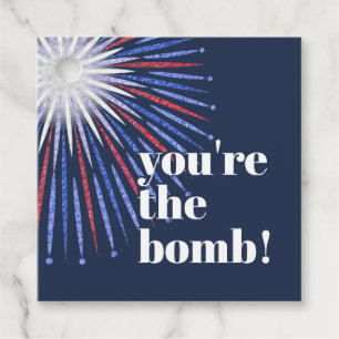 4th July You're the Bomb Firework Cookie or Cocoa Favour Tags