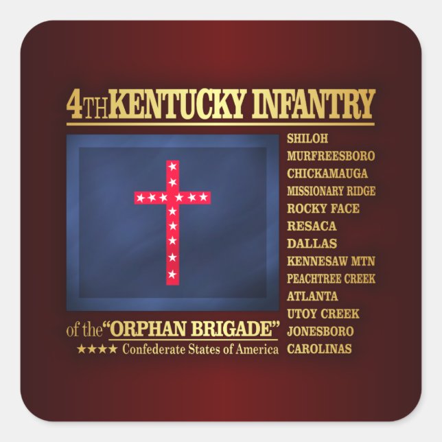 4th Kentucky Infantry (BA2) Square Sticker (Front)