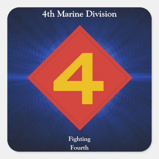 4th Mar Div Square Sticker (Front)