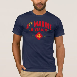 4th Marine Division "Fighting Fourth" Navy Blue T-Shirt