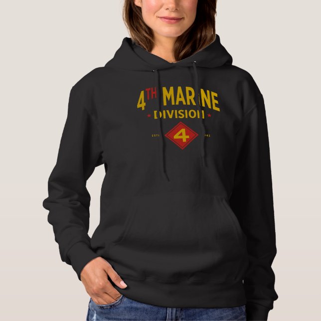 4th Marine Division United States Military Women Hoodie (Front)
