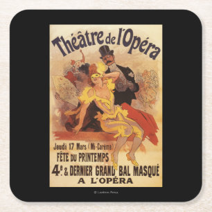 4th Masked Ball at Theatre de l'Opera Square Paper Coaster