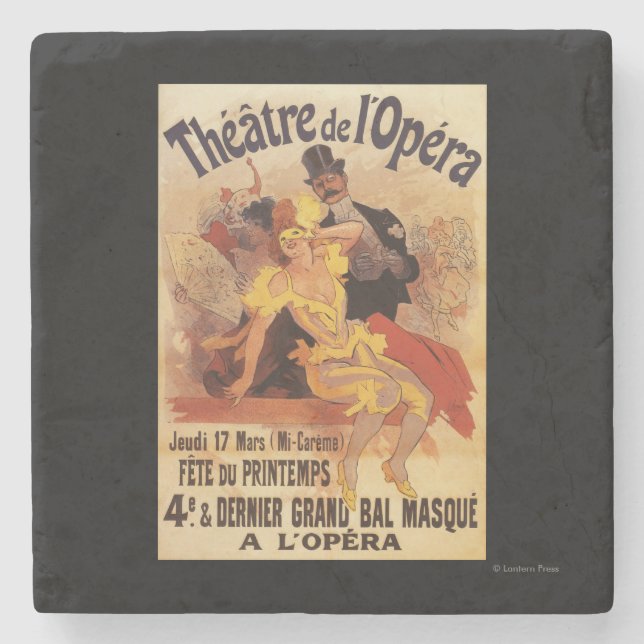 4th Masked Ball at Theatre de l'Opera Stone Coaster (Front)
