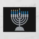 4th Night of Hanukkah Glitter Postcard<br><div class="desc">Hanukkah 2022 will begin in the evening of Sunday 18 December and ends in the evening of Monday 26 December</div>