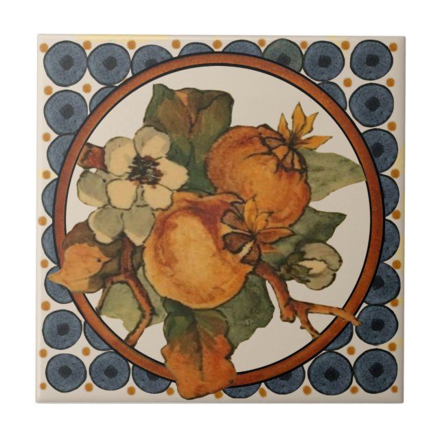 4th  of 5 Repro 1890s Doulton Lambeth Hand painted Tile (Front)