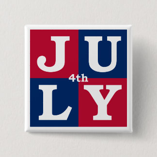 4th of July 15 Cm Square Badge