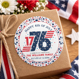 4th of July 1776 Independence Day Party Classic Round Sticker