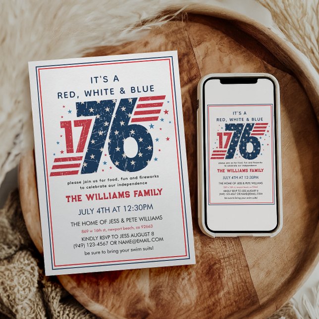 4th of July 1776 Independence Day Party Invitation (Creator Uploaded)