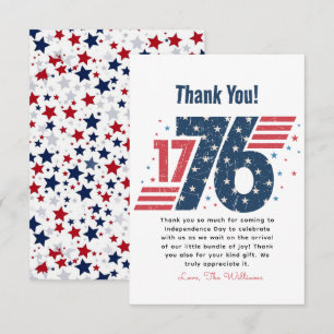 4th of July 1776 Independence Day Thank You Card