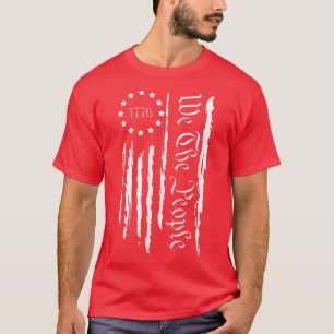 4th of July 1776 Patriotic men women USA Flag T-Shirt