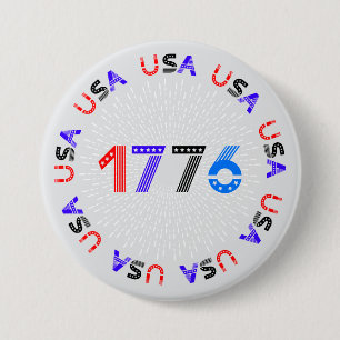 4th of July 1776 USA Button
