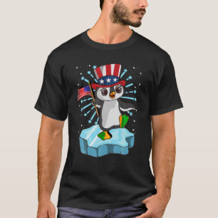 4th Of July 2021 Penguin Funny American USA Patrio T-Shirt