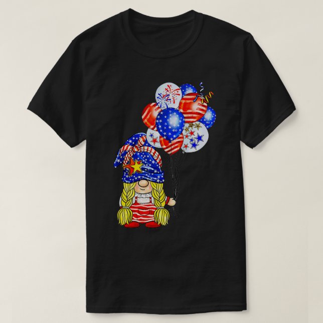 4th Of July 2022  Patriotic Gnomes Funny American  T-Shirt (Design Front)