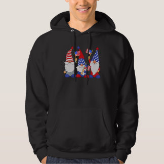 4th Of July 2023 Patriotic Gnomes Funny American U Hoodie