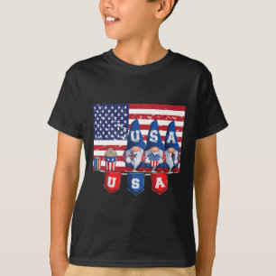 4th Of July 2023 Patriotic Gnomes Funny American U T-Shirt