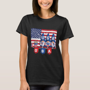 4th Of July 2023 Patriotic Gnomes Funny American U T-Shirt