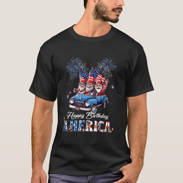 4Th Of July 2023 Usa Patriotic Gnomes Happy Americ T-Shirt (Front)