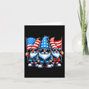 4th Of July 2024 Patriotic Gnomes Funny American U Card