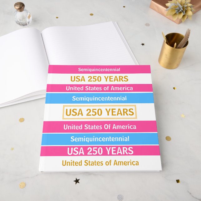 4th of July 2026 USA 250 Years Semiquincentennial  Guest Book (Front Open)