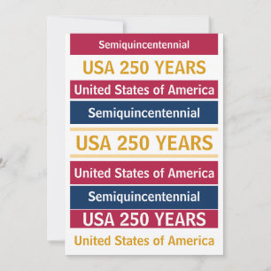 4th of July 2026 USA 250 Years Semiquincentennial  Invitation