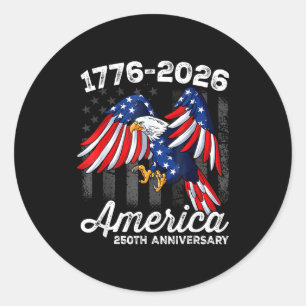 4th of july 250 year anniversary 1776-2026  classic round sticker