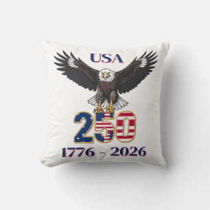 4th of July 250 Years Anniversary USA Bald Eagle Cushion