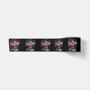 4th of July 250 Years Anniversary USA Flag 1776-20 Satin Ribbon