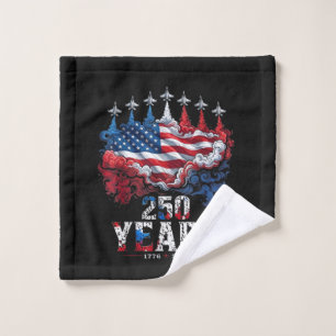 4th of July 250 Years Anniversary USA Flag 1776-20 Wash Cloth