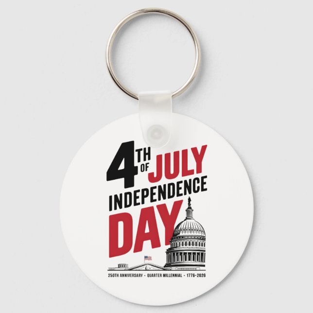 4th of July 250th Anniversary Independence Day Key Ring (Front)