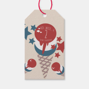 4th of July 2nd Birthday Ice Cream Stars   Gift Tags