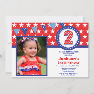 4th of July 2nd Second Birthday Invitation