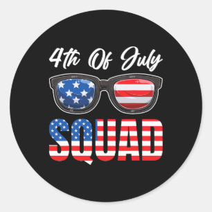 4th Of July 4th Of July Squad American Flag Classic Round Sticker