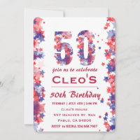 4th Of July 50th Birthday Party Invitation