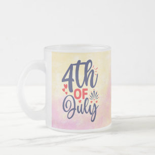 4th of July-68826 Frosted Glass Coffee Mug