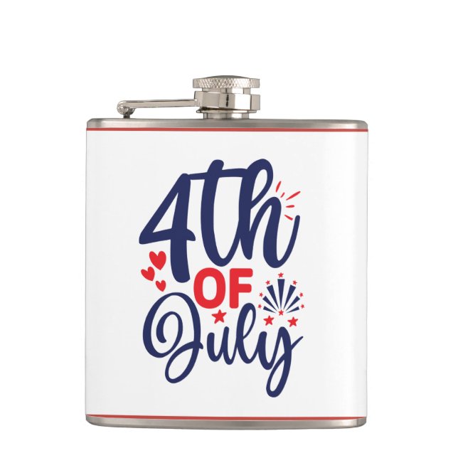 4th of July-68826 Hip Flask (Front)