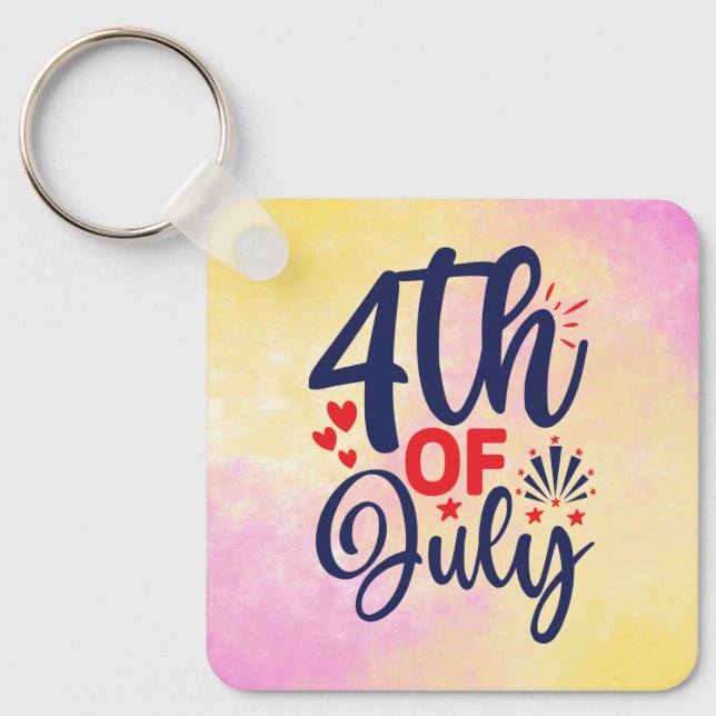 4th of July-68826 Key Ring (Front)