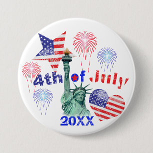4th of July 7.5 Cm Round Badge