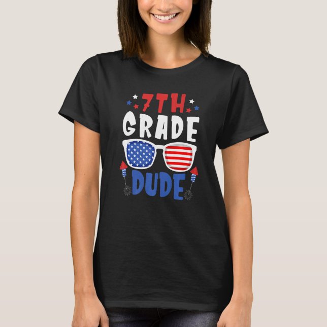 4th Of July 7th Grade Dude Back To School Toddler  T-Shirt (Front)