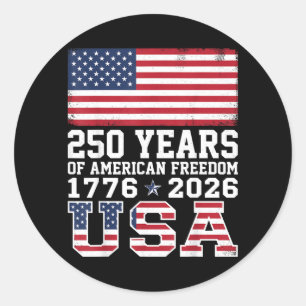 4th Of July Aamerica Flag Patriotic 250th Classic Round Sticker