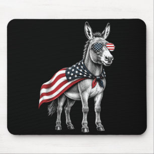 4th Of July Aamerican Flag Patriotic Farm Animal Mouse Mat