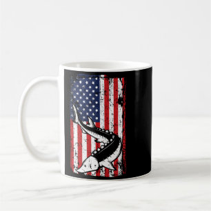 4th Of July Aamerican Flag Sturgeon Fishing Dad Coffee Mug