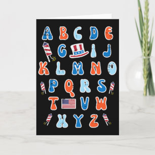 4th Of July Abc Alphabet Patriotic Preschool Teach Card