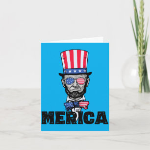 4th Of July Abe Lincoln America Bzr Funny Kids Card