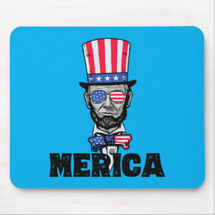 4th Of July Abe Lincoln America Bzr Funny Kids Mouse Mat