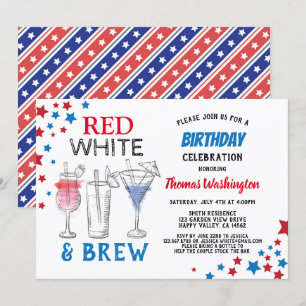 4th of July Adult Birthday Party Invitation