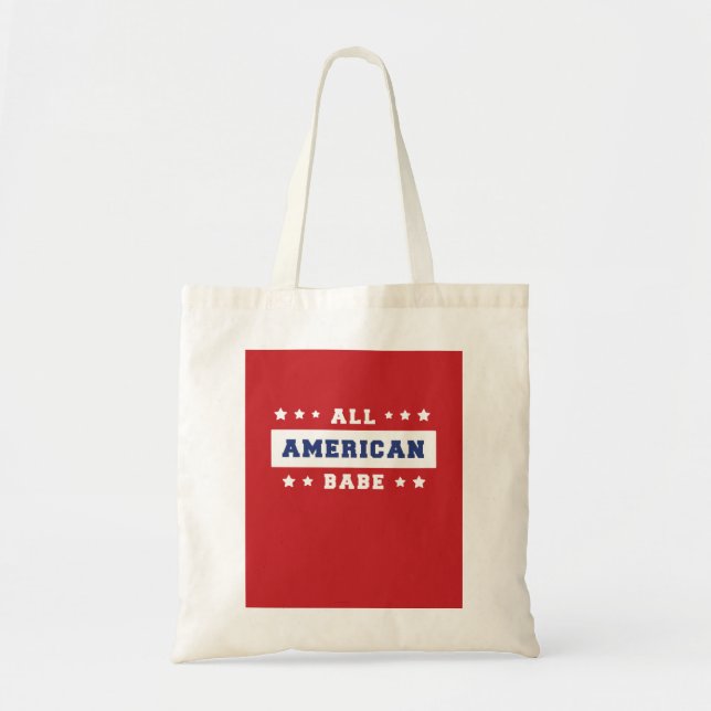 4th Of July All American Babe Tote Bag (Front)