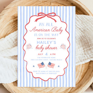 4th of July All American Baby Shower Invitation