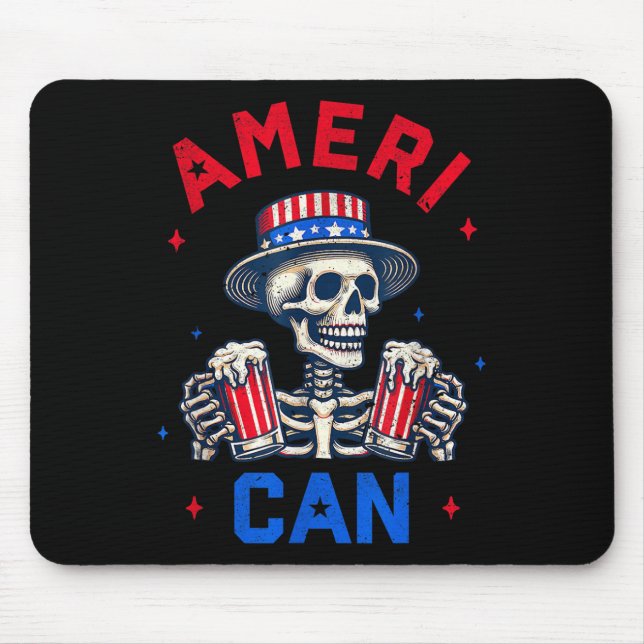 4th Of July Ameri Can Beer Drinking Party Independ Mouse Mat (Front)